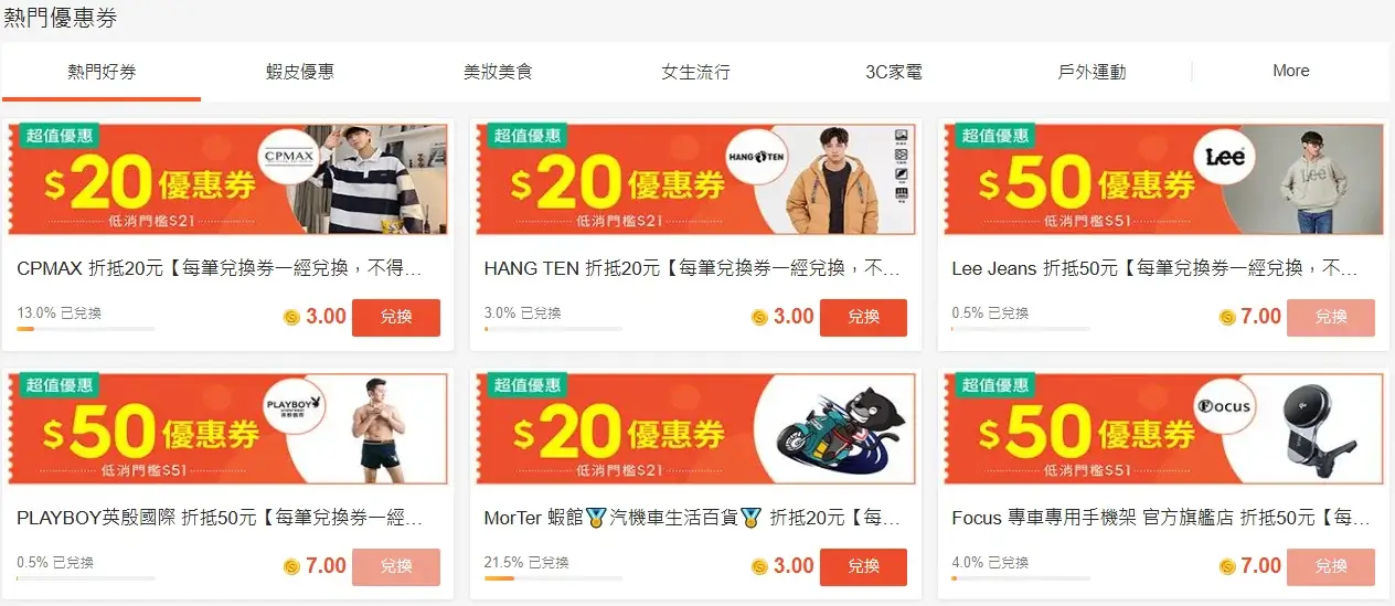 蝦皮優惠券代碼&免運折價券-全站商城折價券信用卡優惠 (1)
